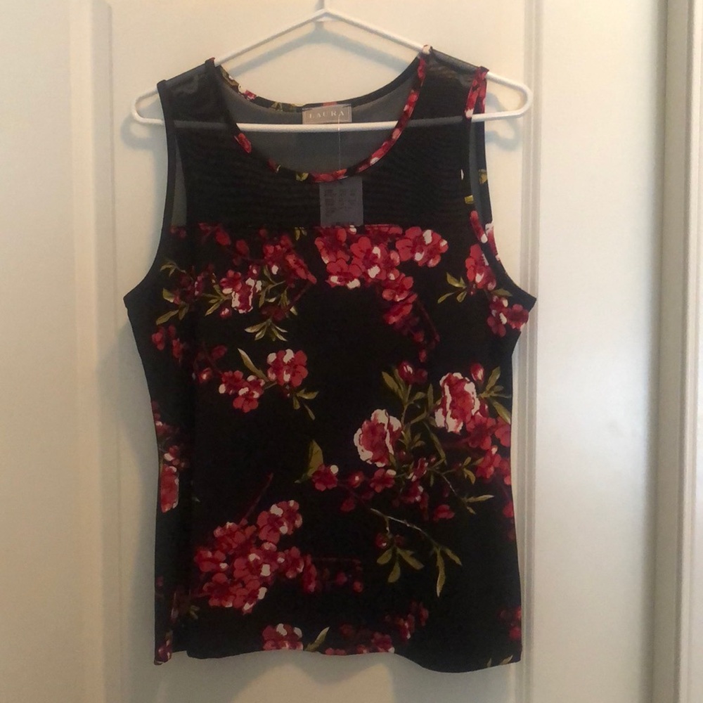Cherry Blossom Illusion Sleeveless Top
